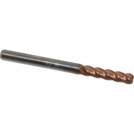

Accupro 1/8 Diam 4 Flute Single End Solid Carbide 0.03 Corner Radius End Mill TiCN 1-1/2 OAL 1/2 LOC 1/8 Shank Diam 40° Helix RH Cut RH Flute Centercutting