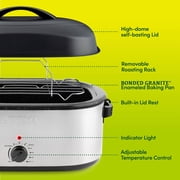 Aroma 22Qt Electric Roaster Oven with Removable Pan and Granite Enamel Finish