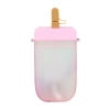 300ml Cute Straws Bottles Popsicle Straw Cups Good Sealing Ice Cream Cups with Strap Juice Drinking Container Water Bottle for Office Travel Outdoor