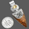 thumbnail image 2 of Coquina Fossil Jasper & Citrine 925 Sterling Silver Pendant Jewelry P-1545 SDP144488, 2 of 5
