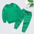 thumbnail image 2 of NOLDARES Toddler Baby Boy Fall Winter Outfit Baby Boy Clothes Long Sleeve Sweatshirt Tops + Pants 2Pcs Boy Clothing Casual Set Outfits(Green,3-4 Y), 2 of 6