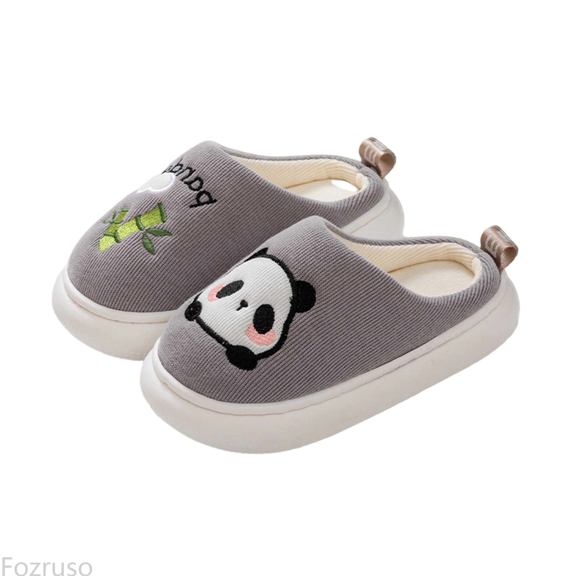 Fozruso Child Casual Slippers Winter Warm Indoor Shoes For Toddler Soft Comfortable Cute Cartoon Design For Kids Slippers,Soft Plush Slippers Sizes 12 Little Kid(5.5-6 Years)