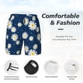 thumbnail image 3 of Balery Daisies Flowers Bañador para hombre, shorts de playa de secado rápido con entrepierna y forro de compresión-X-Large, 3 of 6