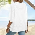 thumbnail image 4 of AOMPMSDX Cardigan For Women Kimono Cardigan Solid Color Summer Loose Cover Ups Casual Lightweight Blouse Beach Boho Shawl Tops M White, 4 of 7