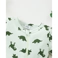 thumbnail image 4 of Kucnuzki Infant Baby Boys Summer Bodysuits 18-24 Months Short Sleeves Zipper Rompers Dinosaur Print and Solid Color One-piece Overalls 2pcs Clothing Green, 4 of 9