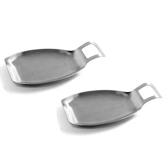 Norpro 10" x 5.5" Jumbo 18/10 Stainless Steel Kitchen Utensil Holder Spoon Rest 2 Pack