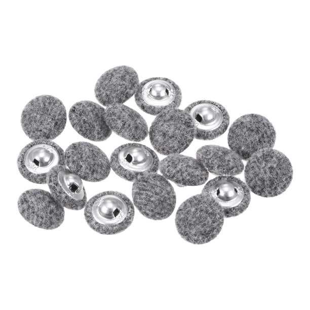 Uxcell 20pcs 24L botón de tela cubierto de 15mm con agujeros redondos, botones de metal para costura de vestidos y blusas en gris