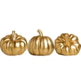 thumbnail image 6 of Halloween Pumpkin Decor Fall Pumpkin Decor Gold Accent Modern Indoor Statue for Home Table Shelf Mantel Halloween Thanksgiving 1 Pack, 6 of 7