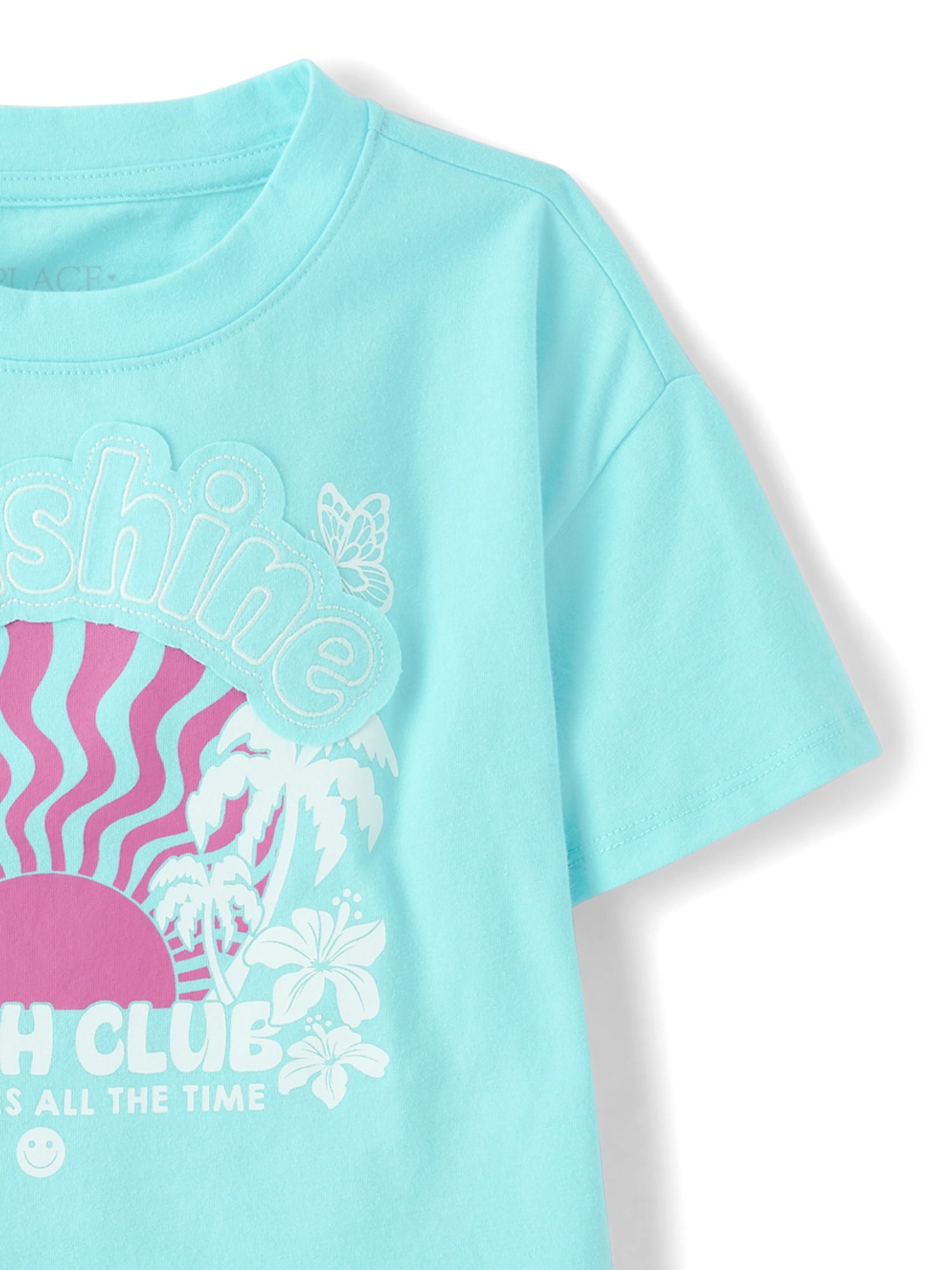 The Children's Place Girls Short Sleeve Applique Graphic Top, Sizes XS-XXL