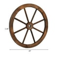 thumbnail image 3 of Veryke 24-Inch Set of 2 Western Wood Garden Wagon Wheel Wall Art Decor for Bar, Studio and Home, Brown, 3 of 8