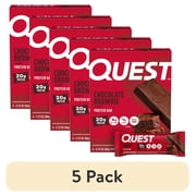 (5 pack) Quest Protein Bar, Chocolate Brownie, 20g Protein, Gluten Free, 4 Count