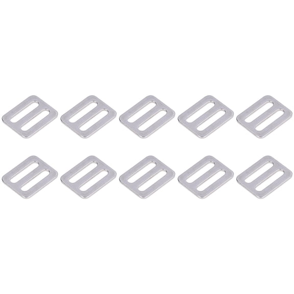 Yajisi 10‑Pack 316 Stainless Steel Adjustable Buckle Fasteners – 36×29 mm Webbing Sliders for Straps, Belts, Bags & Marine Gear