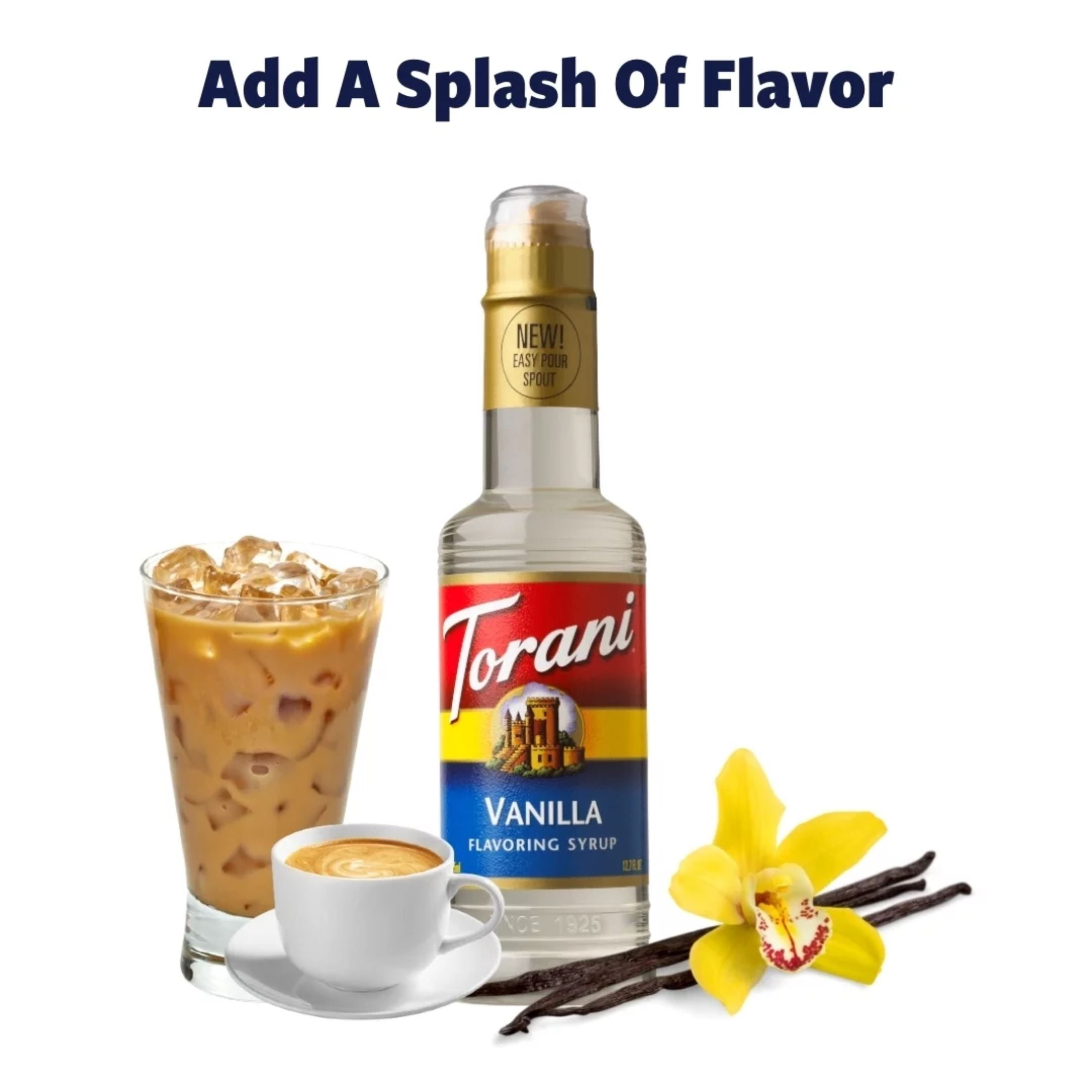 Torani Original Vanilla Syrup, Plastic Bottle, Drink Flavoring Syrup, No Known Allergens, 12.7 fl oz