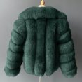 thumbnail image 4 of ATOYSOY Winter Coats for Women Warm Thick Fauxfluffy Cropped Jackets Fashion Open Front Long Sleeve Cardigans Wedding Guest Winter Green L, 4 of 5