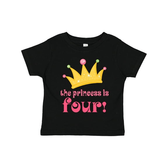 Inktastic 4th Birthday Princess is Four Girls Toddler T-Shirt