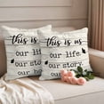 thumbnail image 2 of This Is Pillow Covers 2 Pack Us Our Life Our Story Our Home Pillowcase Waterproof Outdoor Throw Pillow Cover for Patio Garden Square Cushion 20”x20”, 2 of 9