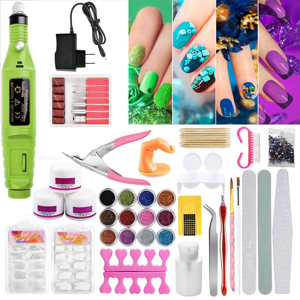 iMeshbean Acrylic Nail Art Tool Nail Drill File DIY Nail Decor Kit