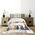 thumbnail image 4 of Ambesonne Dog Quilted Bedspread Set 2 Pcs, Dog Family in a Row, Twin Size, Yellow Brown, 4 of 5