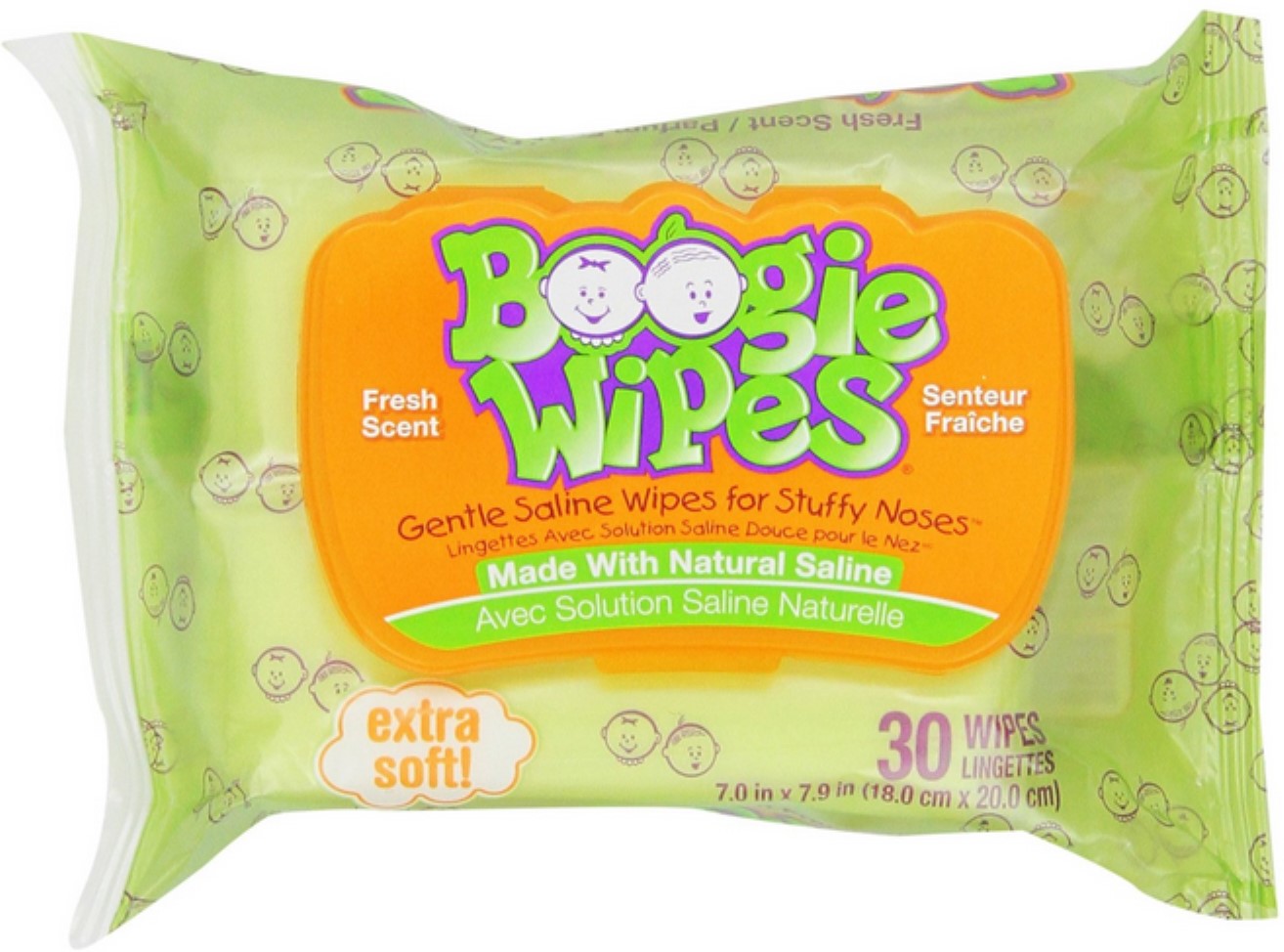 Boogie Wipes Grape Scent Extra Soft Saline Wipes 30 CT by Little Busy Bodies