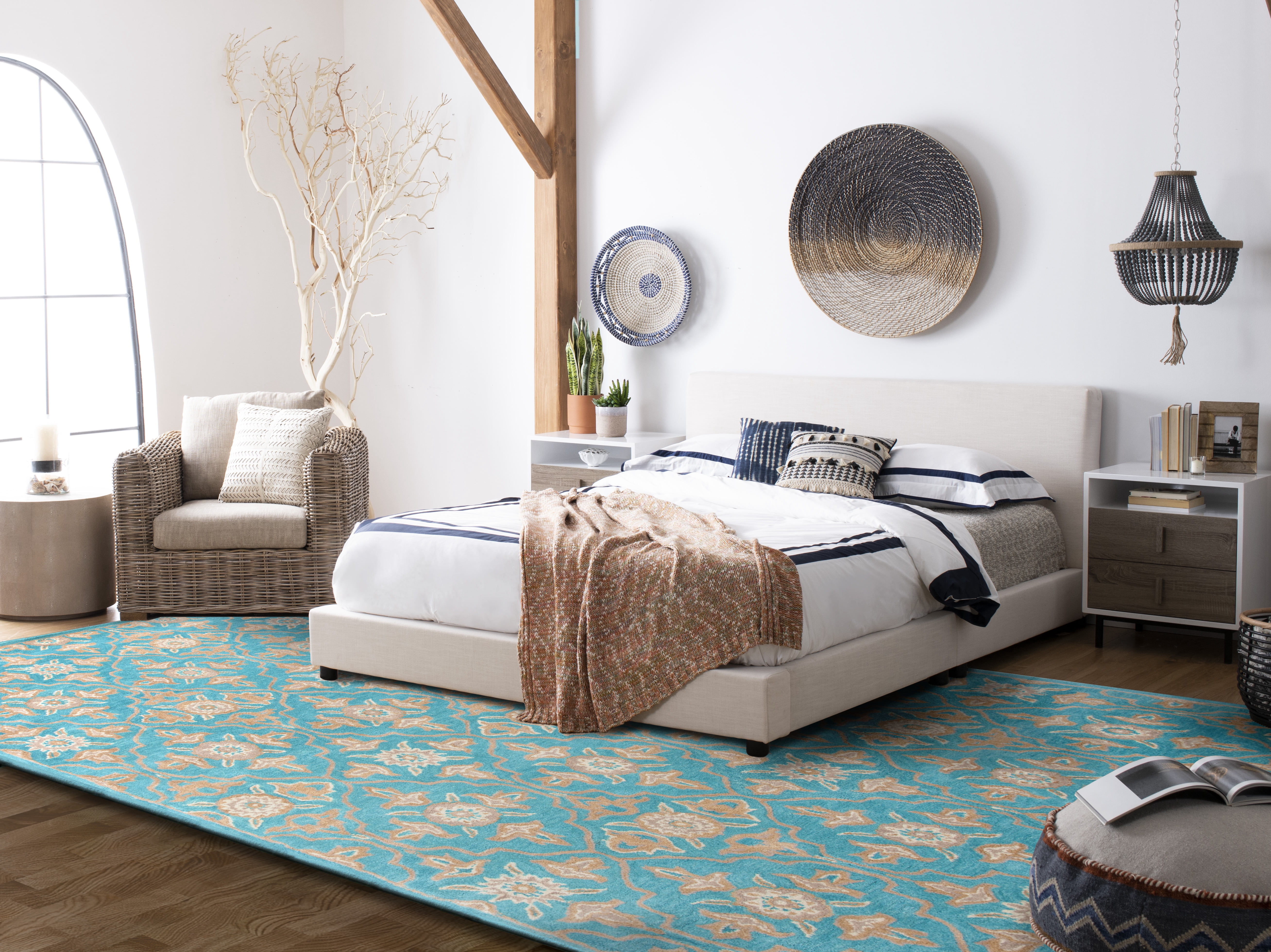 Safavieh Heritage Adams Damask Wool Area Rug, Turquoise/Multi, 3' x 5'