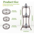 thumbnail image 3 of Metal & Wood Plant Stand Indoor & Outdoor Multi Levels lbs Capacity, 3 of 7