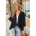thumbnail image 3 of Cueply Women's Cardigan 3/4 Sleeves Lightweight Casual Open Front Shrug Drape Knit Sweater Tops, 3 of 7