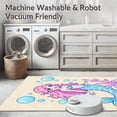 thumbnail image 5 of ODIKA 8'x10' Machine Washable Non-Slip Area Rug, Playful Cartoon Mermaid Design with Bubble Accents and Whimsical Details High Traffic Rug, Pink, 655707, 5 of 5