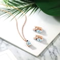 thumbnail image 4 of Gem Stone King 6.06 Ct Sky Blue Topaz Blue Sapphire 18K Rose Gold Plated Silver Pendant and Earrings Jewelry Set, 4 of 4