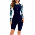 thumbnail image 2 of Odeerbi Womens Long Sleeve Rash Guard UV Protection One Piece Swimsuits Quick Dry Surfing Bathing Suit Sports Swim Jumpsuit Bodysuit Sun Protection Swimwear Light Blue, 2 of 8