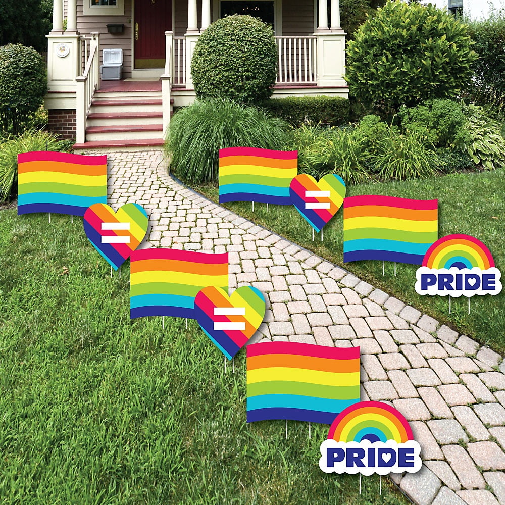Love Is Love Gay Pride Flag And Heart Lawn Decorations