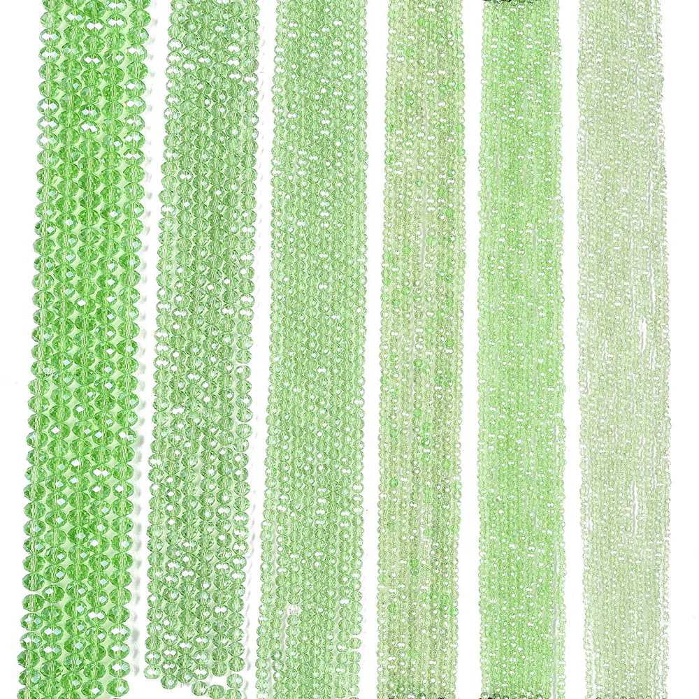 Electroplate Glass Beads Strands Pearl Luster Plated Faceted Rondelle Light Green 8x6mm Hole: 1mm about 64~65pcs/strand 40~41cm