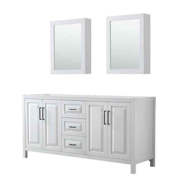 Wyndham Collection WCV252572DWBCXSXXMED Daria 71" Double Free Standing Vanity Cabinet -