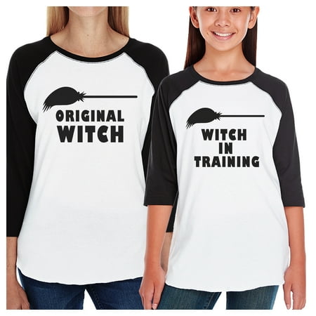 

Witch In Training Mom and Daughter Matching Halloween Baseball Tee