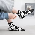 thumbnail image 2 of Rateoe Milk Cow Pattern Quarter Crew Socks,Toe Seamed Ankle Socks,Cotton Cushioned Breathable Athletic Crew Sports Socks, 2 of 7