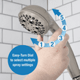 thumbnail image 7 of Danco 5 Spray Setting Modern Handheld Shower Head in Brushed Nickel (12153), 7 of 7