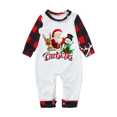 

Matching Family Outfits Matching Christmas Long Sleeve Festival Party Pj Sets Holiday Warm Sleepwear Button Down Loungewear Style Family Gathering Casual Pajamas Set Red 6 Months - 12 Months