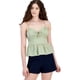 thumbnail image 1 of PLANET HEART Womens Textured Peplum Tank Top, green, Juniors, S, 1 of 1