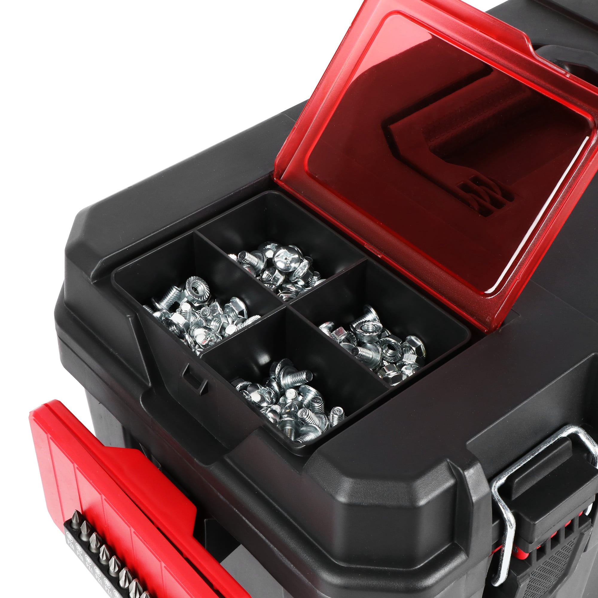 Hyper Tough 19-Inch Toolbox with Small Parts Organizer, Heavy-Duty Resin Tool Storage
