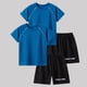 thumbnail image 4 of Odeerbi Conjunto Deportivo de Niños de 2 Paquetes Con Rayas Reflectantes, Trajes Deportivos de Secado Rápido Transpirable, Conjunto de Pantalones Cortos de Camiseta de 2 Piezas, 5-12 Años, 4 of 8
