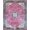 Pink, Pattern 19, variant on Design&I 8'x10' Washable Area Rug Pink Scrolling Vintage Botanical Border Decorative Shack Large for King Size Bedroom, Under Bed, Sleek Flatweave Pet Friendly