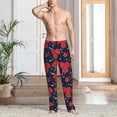 thumbnail image 2 of Naloa Rose Flower Pajama Pants Men, PJ Bottoms, Sleep & Lounge Pants-XX-Large, 2 of 6