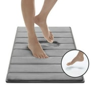 Microdry Absorbent CoreTex Memory Foam Bath Mat, 17 x 24, Dark Gray