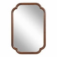 thumbnail image 5 of Kate and Laurel Glenby Traditional Scalloped Wall Mirror, 24 x 36, Walnut Brown, Wooden Farmhouse Bathroom Mirror with Rounded and Stepped Frame Profile, 5 of 7