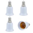thumbnail image 1 of Intirilife Adaptateur de Douille d'Ampoule 4x E14 à E27 en Blanc - Ensemble de 4 Pcs Convertisseur de Réformation pour Lampe pour Ampoules, LED, Halogène, Lampe Économe en Énergie, 1 of 6