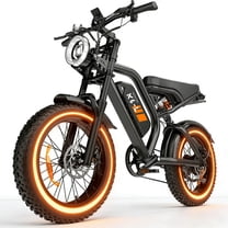 1500W Peak Electric Bike for Adults, 48V 15Ah Battery, 32MPH Fat Tire E-Mountain Bike, 20"x4.0" Snow Tire, Dual Suspension, 7-Speed, UL2849