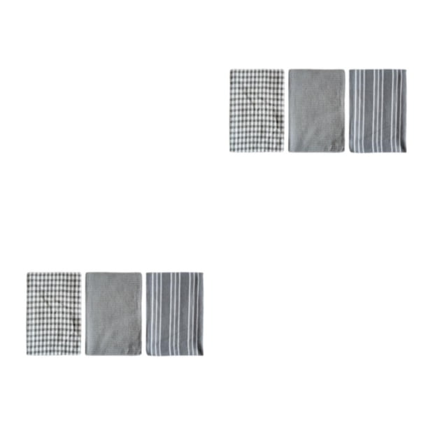 Yuarrent 3 paños de cocina, paño de cocina, accesorios lavables para el hogar, decoraciones a cuadros, superficie lisa multiusos 6.5*4.5 cm 2Conjunto