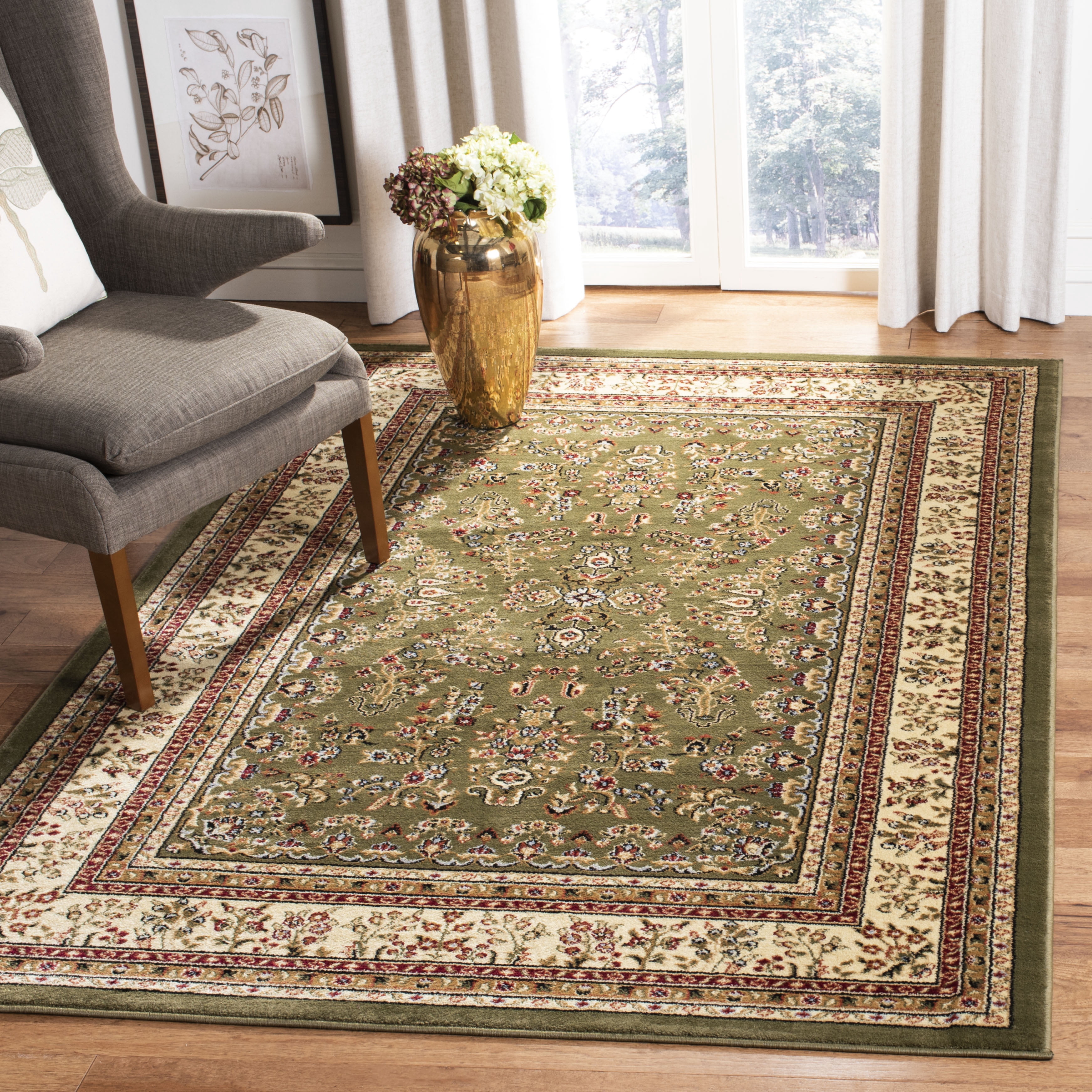 Safavieh Lyndhurst Isadora Floral Area Rug, Sage/Ivory, 2' x 3'