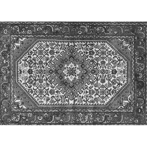 Ahgly Company Indoor Rectangle Medallion Gray Traditional Area Rugs, 2' x 5'