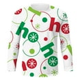 thumbnail image 3 of Mens Christmas Tops Graphic Long Sleeve Christmas Letter Print Mens Workout Clothing,Green,L, 3 of 5