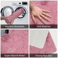 thumbnail image 2 of Embossed Pink Floral Rugs Washable Cover Floor Rug Carpets Home Decorations for Bathroom Kitchen Bedroom Indoor 31.5x20 inch, 2 of 6